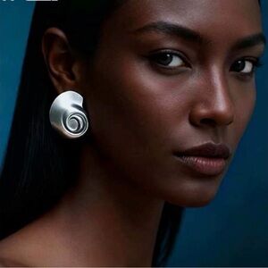 Modern Spiral Silver Earrings - Sculptural Women's Jewelry